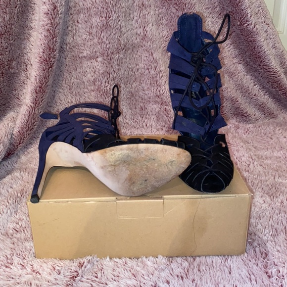 Zara Colorblock Heels - Blue/Black - Picture 4 of 4